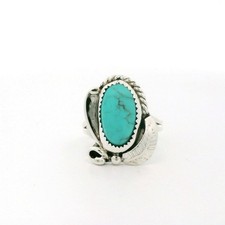 CT Sterling Silver Turquoise Leaf Ring - Size 8.5 C31028784 