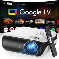 US Official Licensed Google TV Smart Projector, HAPPRUN 4K UHD Home Theater with