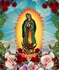 Plush Queen Size Mexican Blanket - Extremely Soft - Guadalupe