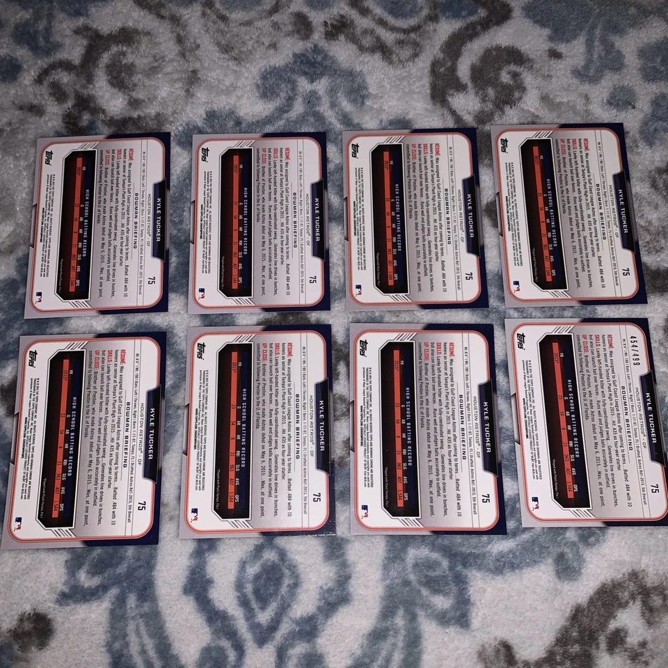 2015 Bowman Draft Kyle Tucker #75 Lot Paper Chrome Refractors Silver /499 - Image 4 of 4