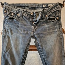 Miss Me Bootcut Jeans Size 25 Lace Floral Embroidered Rhinestone Y2K McBling