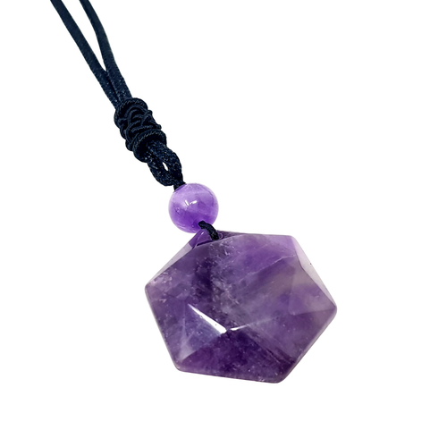 Collar de amatista Hexagrama Colgante Púrpura Piedra preciosa Protección... - Imagen 16 de 24