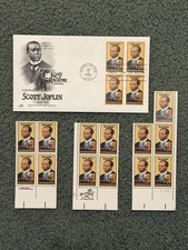 Scott Joplin - Scott 2044 - 4-stamp First Day Issue FDC + 13 stamps! Scott Joplin - Scott 2044 - 4-stamp First Day Issue FDC + 13 stamps!