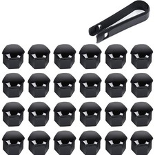 Radschraubenkappen 17mm Schwarz 24 Stück Universal Autoschrauben Schutz