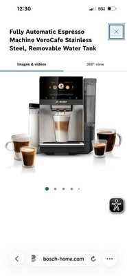 Bosch 800 Series VeroCafe Fully Automatic Espresso Machine, TPU 60706
