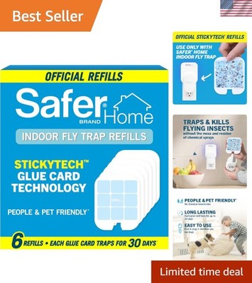 Effortless Bug Control: 6-Pack of Chemical-Free Glue Cards for SH502 Trap