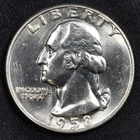 1958-D Washington Silver Quarter BU Uncirculated - Denver Mint