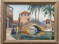 LISTED ROSA SILVA 1934 SIGNED ORIGINAL FLORIDA OIL PAINTING