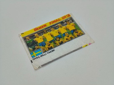Chewing Gum Insert Sweden National Football Team Collectible Ulker Final 90