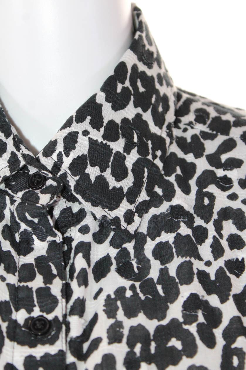 Solid & Striped Womens Button Up Leopard Print Co… - image 2
