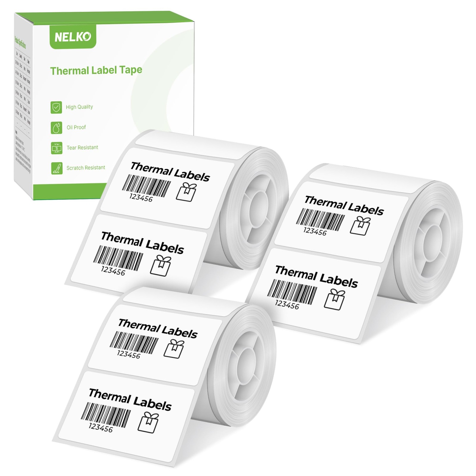 Thermal Labels for PM220 Label Maker, 50x30mm, 3 Rolls, White