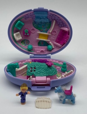 Vintage 1995 Polly Pocket Bluebird Unicorn Meadow Complete w/ All Figures & Comb