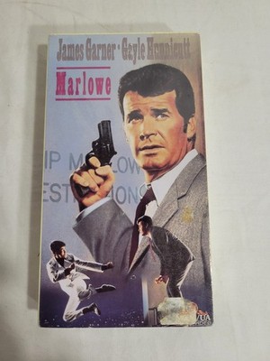 Marlowe (1969) VHS tape, a neo-noir detective film starring James Garner. New