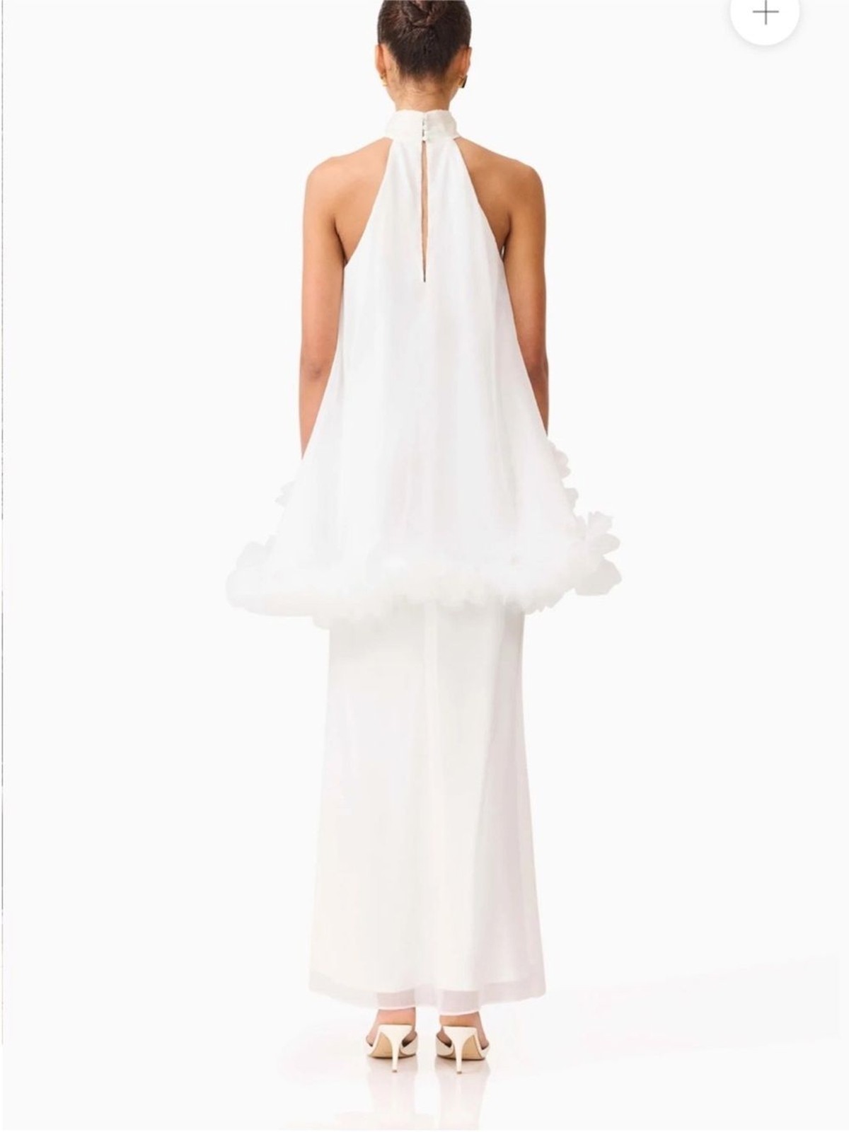 ELLIATT Poppy Cape Gown Tiered Dress in White image 3