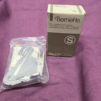 2 Piece Bernette Roll Hemming Attachment Throat Plate Presser Foot  MO-234