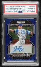 2022 Prizm Draft Picks Blue Donut Circle 10/25 Jacob Misiorowski PSA 8 Auto 1gp2