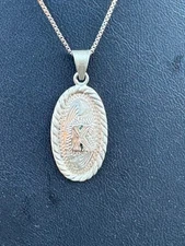 VOGT 925 STERLING SILVER AND 10K GOLD LETTER ''K'' PENDANT  NECKLACE