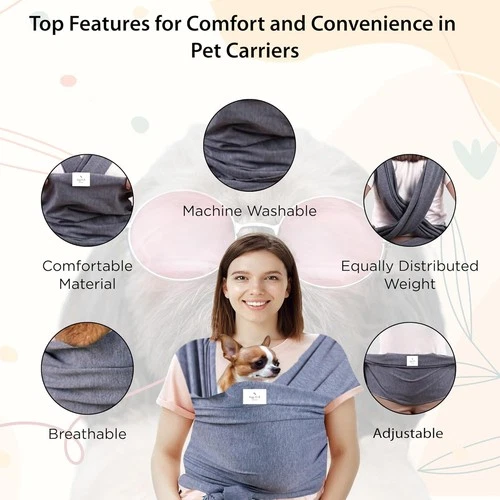 Sling Carrier for Small Dogs & Cats, Comfortable, Weight-Distrib<wbr/>uting - Grey