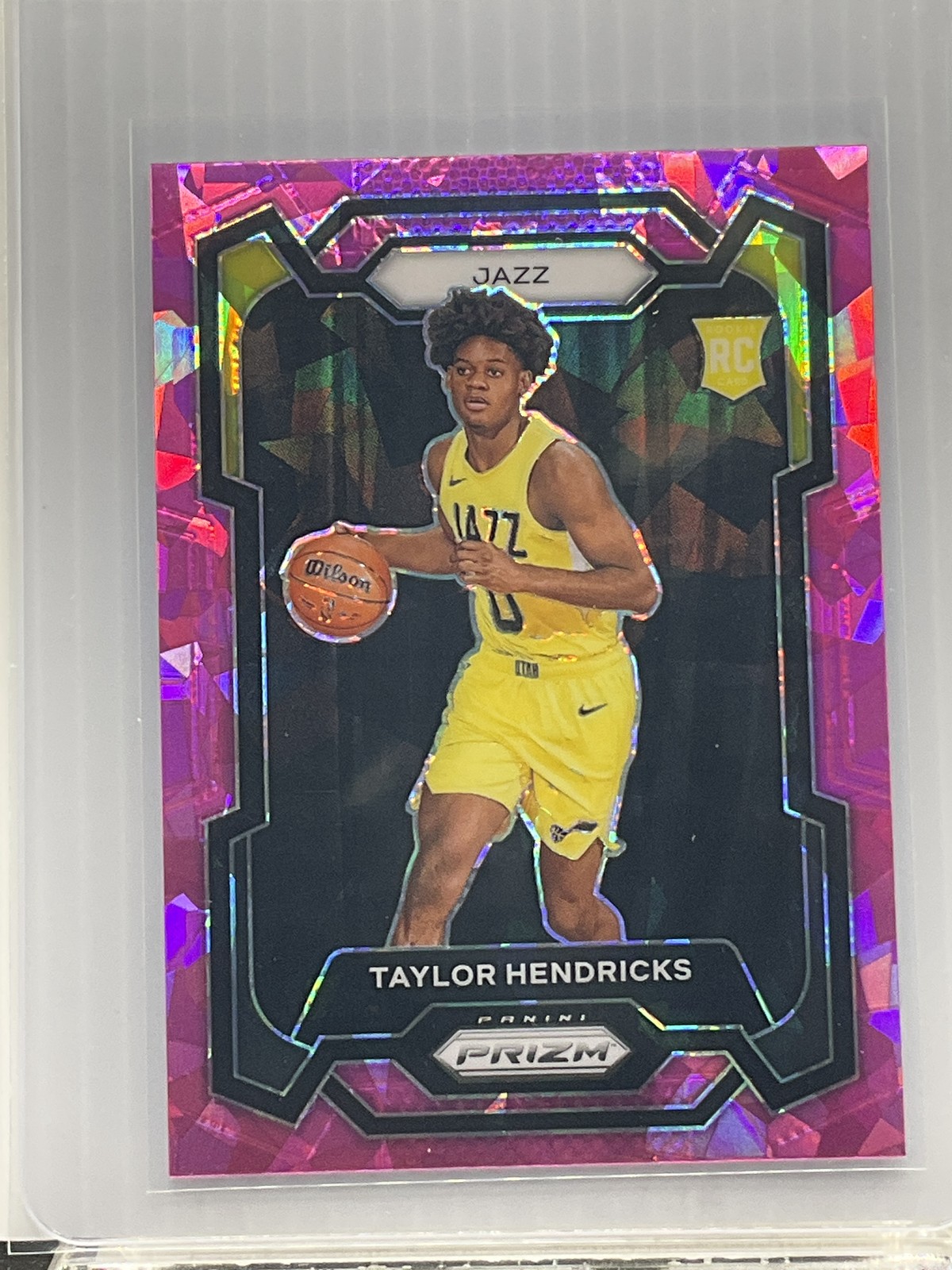 2023-24 Panini Prizm #161 Taylor Hendricks Prizms - Pink Ice - RC - 16824