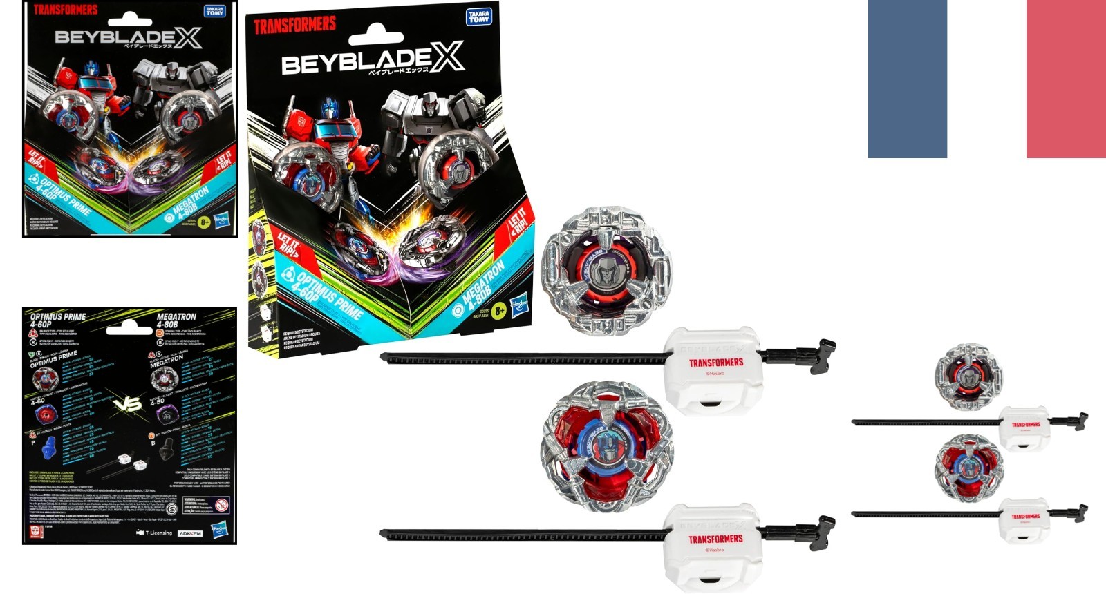 Beyblade X Multipack Optimus Prime et Megatron avec lanceur pour combats d'arène Beyblade