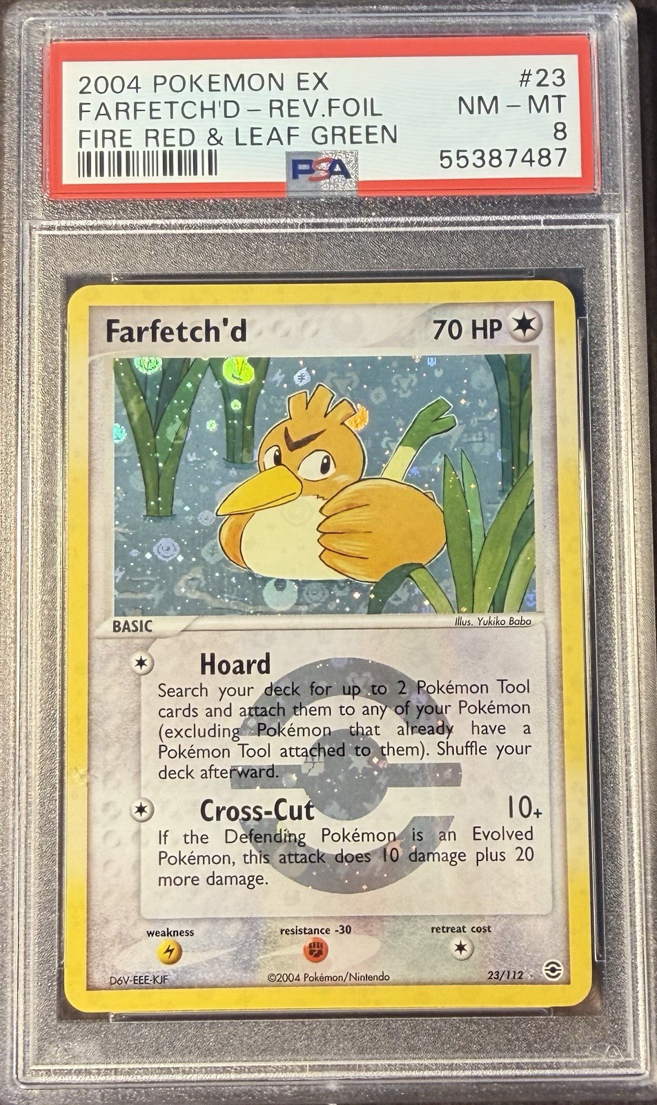 2004 Pokémon EX FireRed & LeafGreen 23 Farfetch’d Reverse PSA 8 NM-MT