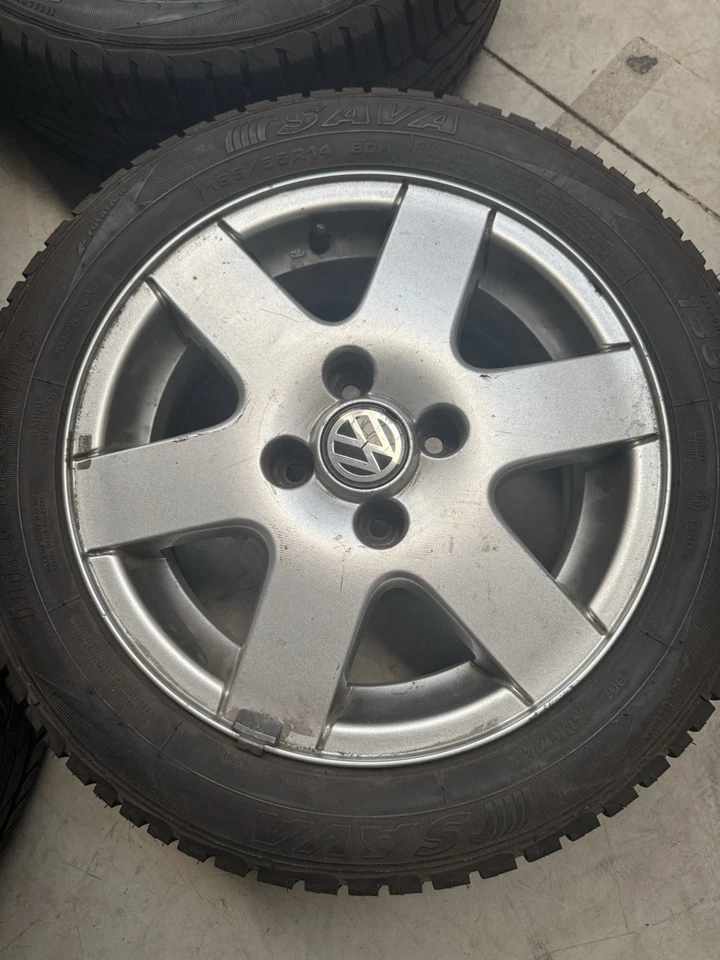 VW Sommer Reifen 4 Stück 14 Zoll Aluminium Felgen Original VW - Bild 2 von 4