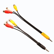 3.5mm to RCA Adapter Cable, 1/8" TRS Male to 3 RCA Female, 23CM