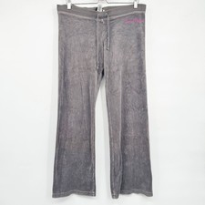 Juicy Couture Womens Grey Velour Y2K McBling Juicy Royal Low Rise Track Pants M