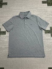 Vineyard Vines Sankaty Polo Mens Large Gray Moisture Wicking Performance Golf