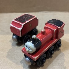 James Tender 1994 Round Magnets Thomas Friends Wooden Railway Train Tank Vtg