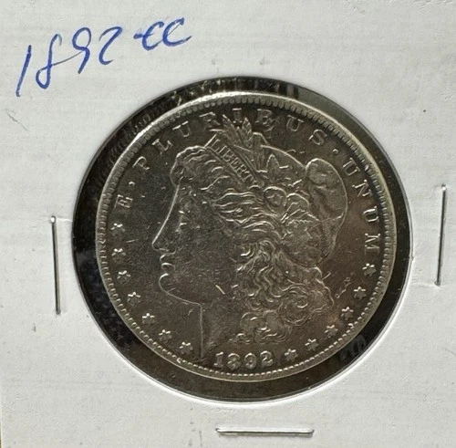 1892-CC Morgan Silver Dollar, Scarce This Nice, Solid Gem AU Key Date!