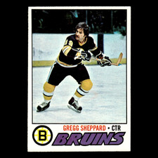 Gregg Sheppard #95 1977 Topps Boston Bruins Hockey Card NHL EX