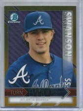 Dansby Swanson-Sean Newcomb 2016 Bowman Chrome Turn Two Gold Refractor #01/50