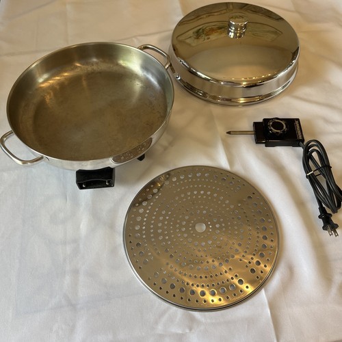 VTG Farberware 344A Electric 12" Fry Pan Skillet Cookware Dome Lid