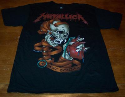 METALLICA PUSHEAD SKULL HEART EXPLOSIVE T-Shirt MENS SMALL Band 
