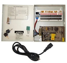 16 Channel 16Ch 18 Port 10Amp Power Supply Switch Box for CCTV Camera System Key