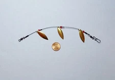 1 Custom 8" Flasher Pop Gear Trolling Rig Bass Trout Walleye Fishing Tackle #32