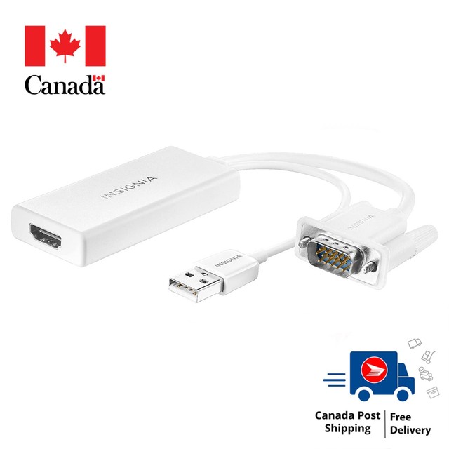 Insignia VGA to HDMI Converter Adapter 1080P HD Video Audio NSPCAVH