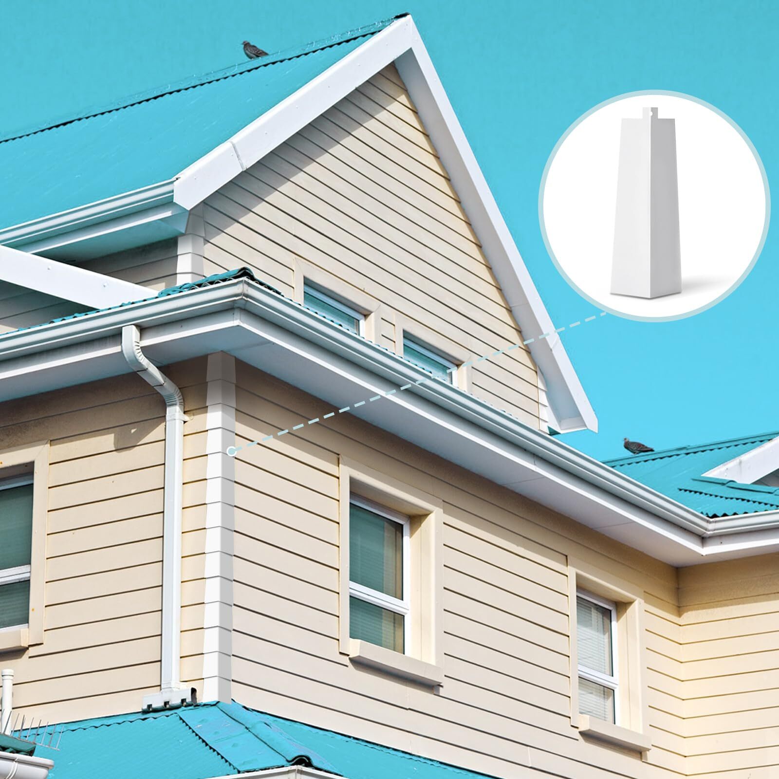 8 Pcs Aluminum Siding Corners 8 Inch Outside White Siding Corner Caps