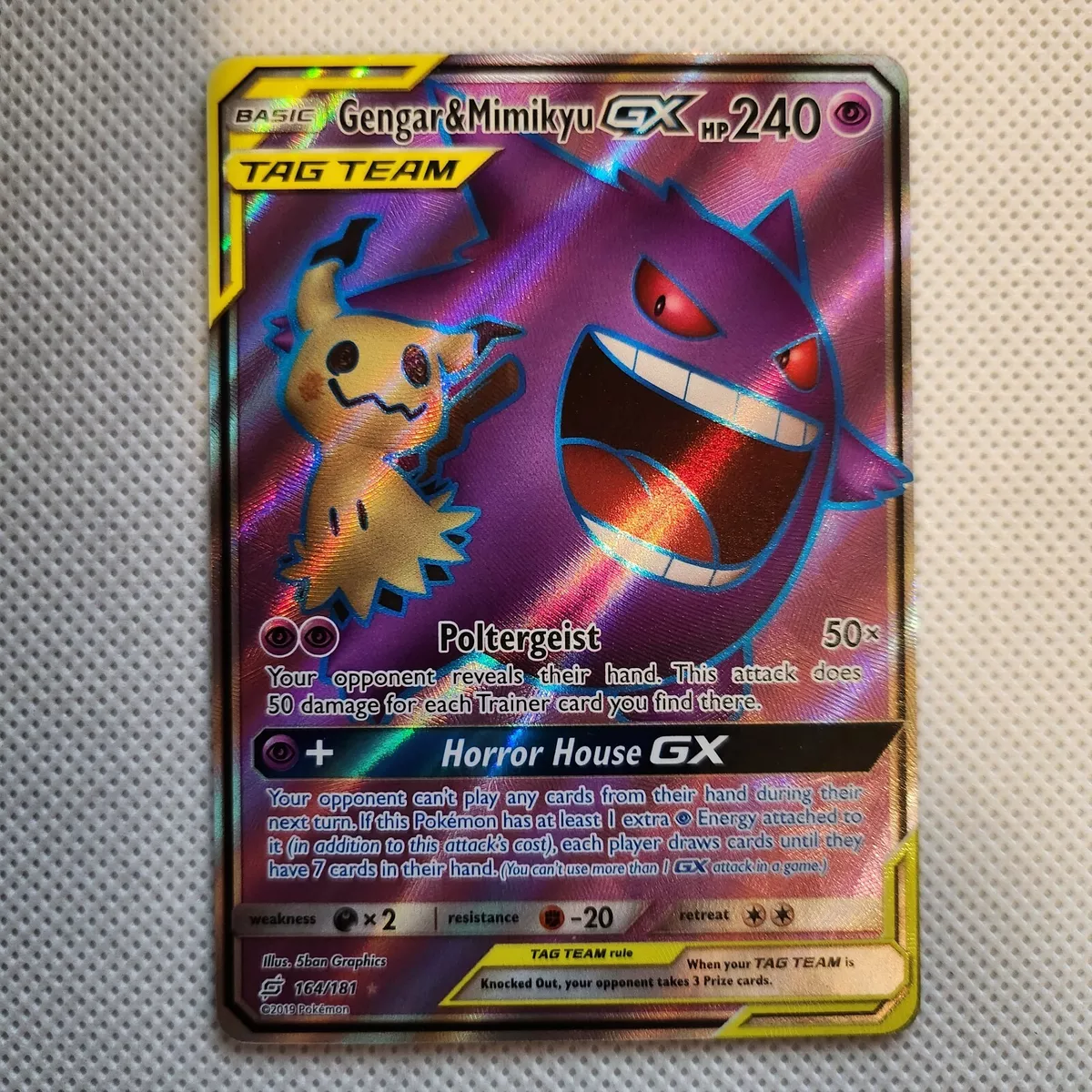 Gengar & Mimikyu GX - 164/181 - Full Art Ultra Rare - Pokemon