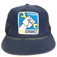 Vtg Goulds ProSurance Patch Distressed Hat Mesh Snap Back Trucker Baseball Cap