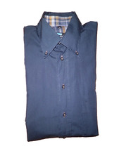 Langarm Herren Hemd - Art Sachs - dunkelblau - Größe M - 39/40