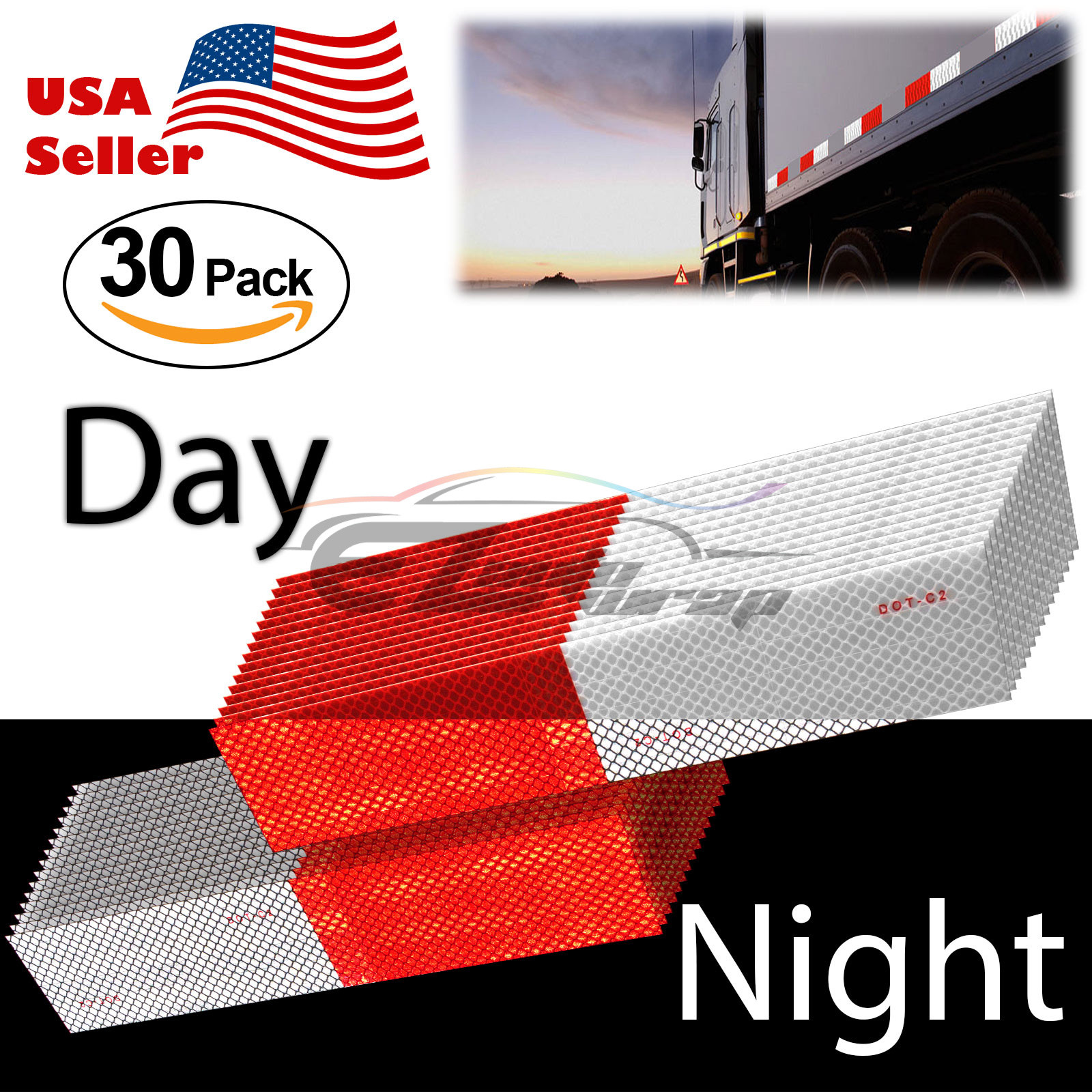 DOT-C2 Nastro Di Conspicuà Riflettente Sicurezza Rimorchio - Foto 4