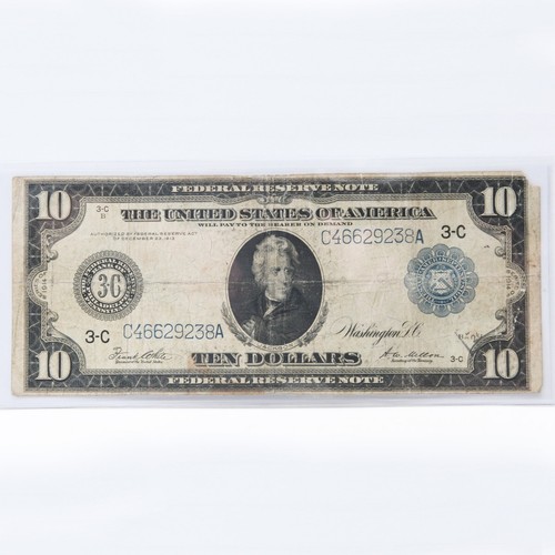 1913 10 Dollar Federal Reserve Large Note Currency Horse Blanket (JLuell) eBay