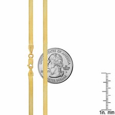 10K Yellow Gold Solid 3mm High Polish Silk Herringbone Chain Necklace 16"-24"