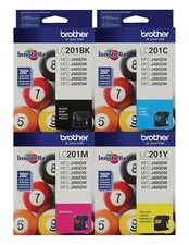 4 Pk of GENUINE Brother LC201 Ink Cartridge for MFC-J480DW MFC-J880DW MFC-J885DW
