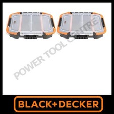 Black and Decker Stackable Plastic Carry Case Storage Box With Side Handles 2x