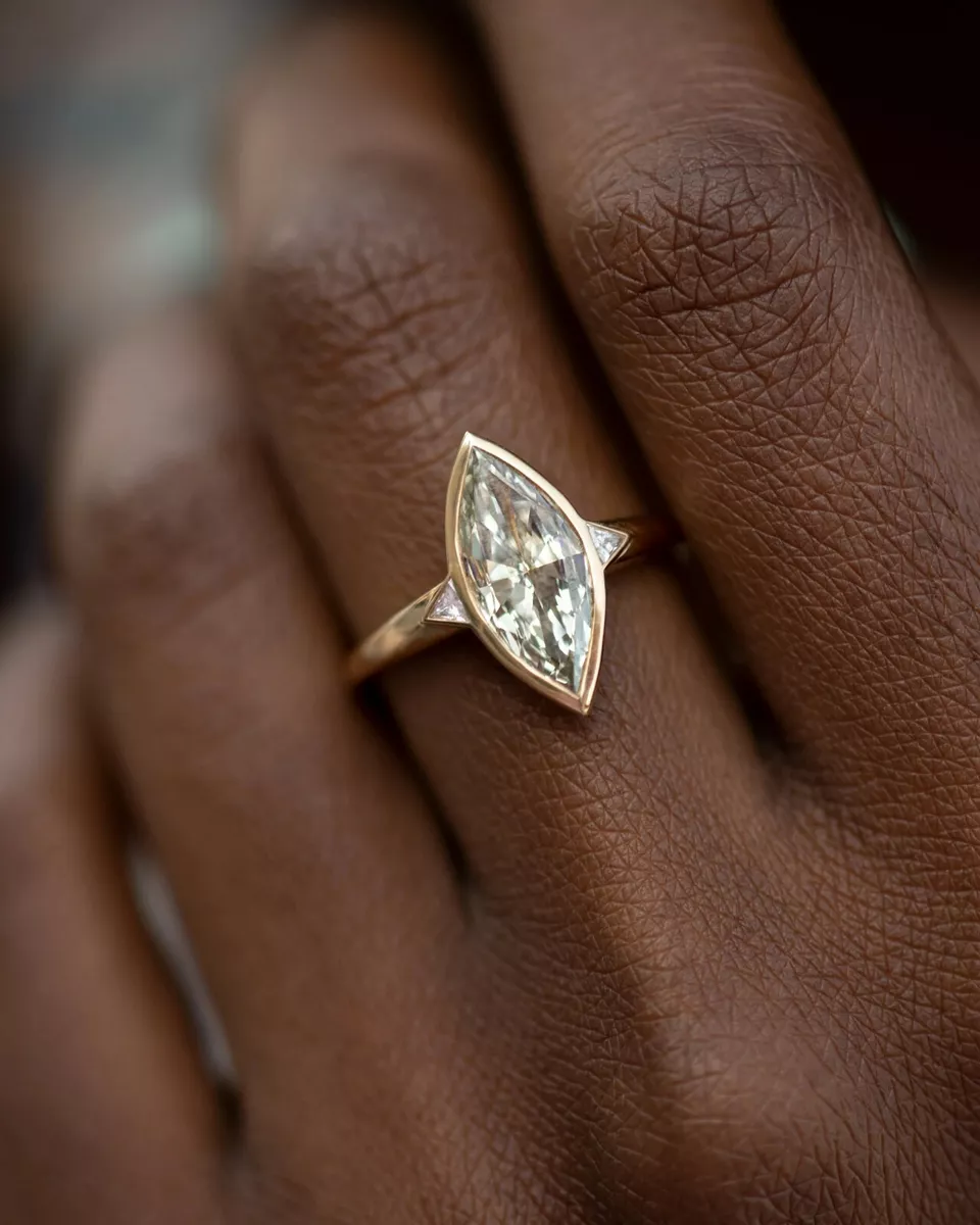 Bezel set marquise best sale ring
