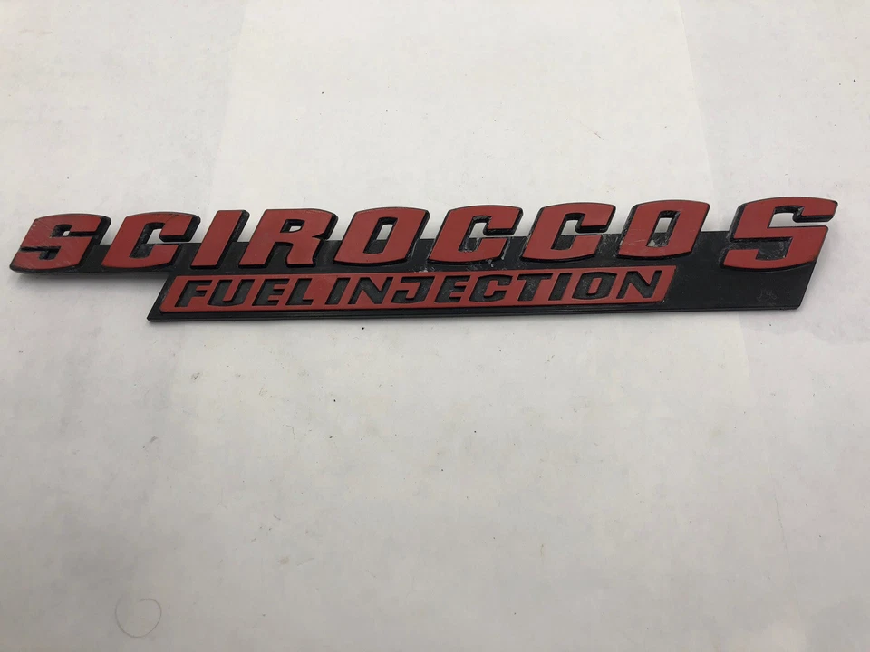 Emblema insignia escotilla trasera Volkswagen Scirocco S rojo GTI escritura OEM VW MK2 MK1 Foto 4 de 4