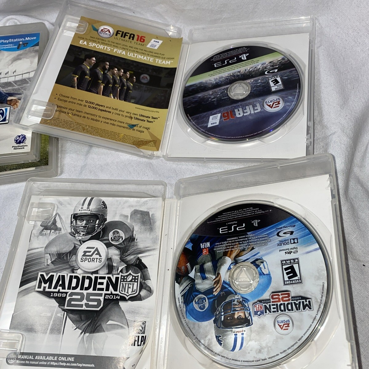 PS3 Lot Of Four Sport Games FIFA 14, 15, 16 & Madden NFL 25 All